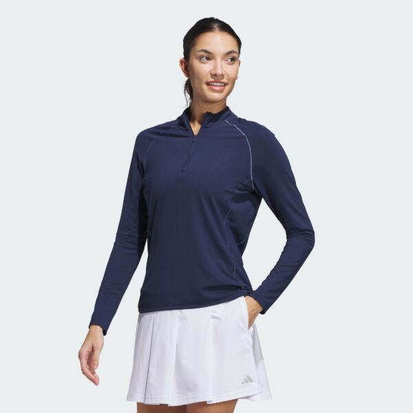 Camisa polo Adidas Ultimate365 para mujer sólida con cremalera de cuarto-