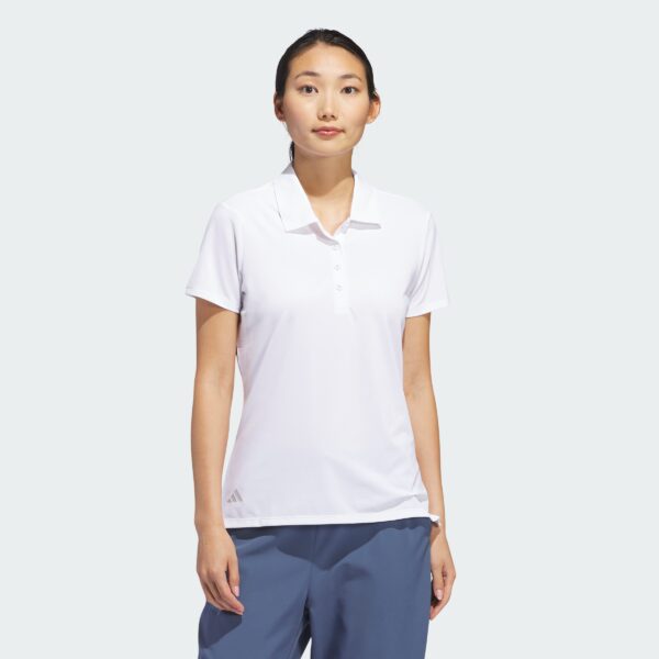 Camisa polo lisa de manga corta Adidas Ultimate365 para mujer-