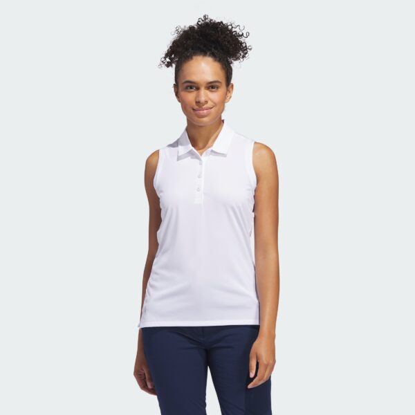 Camisa polo sin mangas lisa Adidas Ultimate365 para mujer-