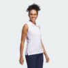 Camisa polo sin mangas lisa Adidas Ultimate365 para mujer-