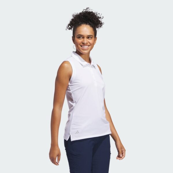 Camisa polo sin mangas lisa Adidas Ultimate365 para mujer-