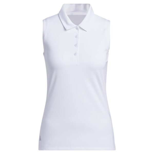 Camisa polo sin mangas lisa Adidas Ultimate365 para mujer-