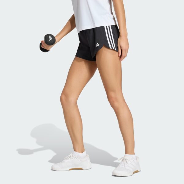 Pantalones Cortos Adidas  Pacer Training 3 Rayas Tejidos Tiro Alto-