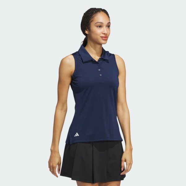 Camisa polo sin mangas lisa Adidas Ultimate365 para mujer-