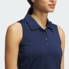 Camisa polo sin mangas lisa Adidas Ultimate365 para mujer-