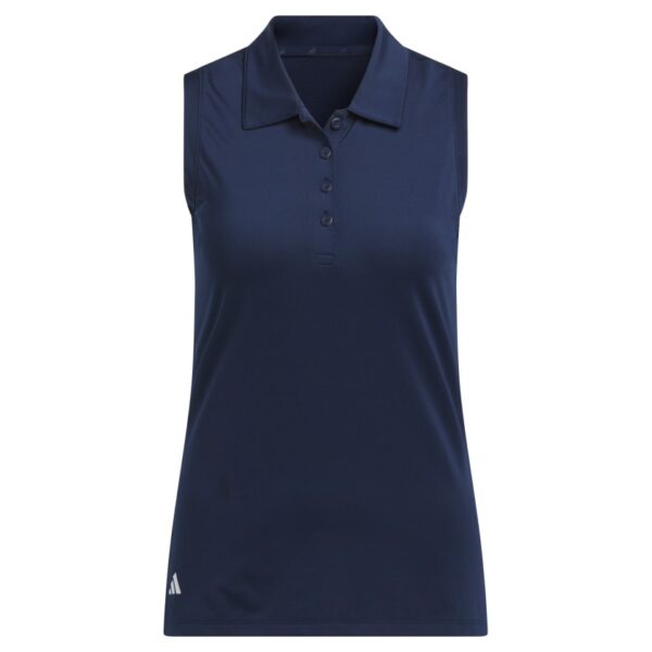 Camisa polo sin mangas lisa Adidas Ultimate365 para mujer-