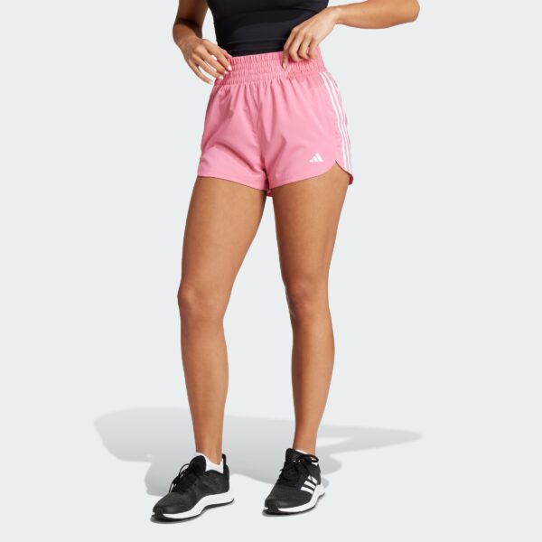 Pantalones Cortos Adidas  Pacer Training 3 Rayas Tejidos Tiro Alto-
