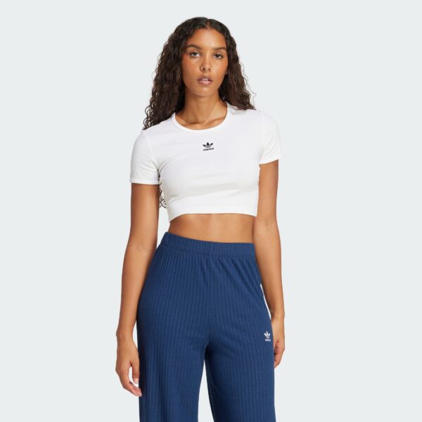 Camiseta acanalada Adidas Essentials para mujer-
