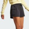 Pantalones cortos cargo de felpa francesa con logotipo pequeño Adidas Essentials para mujer-