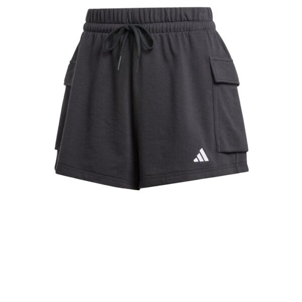 Pantalones cortos cargo de felpa francesa con logotipo pequeño Adidas Essentials para mujer-
