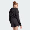 Sudadera con capucha corta de felpa francesa Adidas Essentials de 3 bandas para mujer-