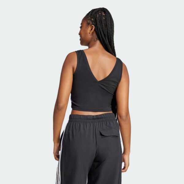 Camiseta sin mangas Adidas Essentials para mujer con logotipo pequeño de algodón estilo de vida-