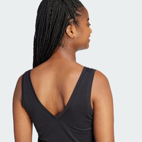 Camiseta sin mangas Adidas Essentials para mujer con logotipo pequeño de algodón estilo de vida-