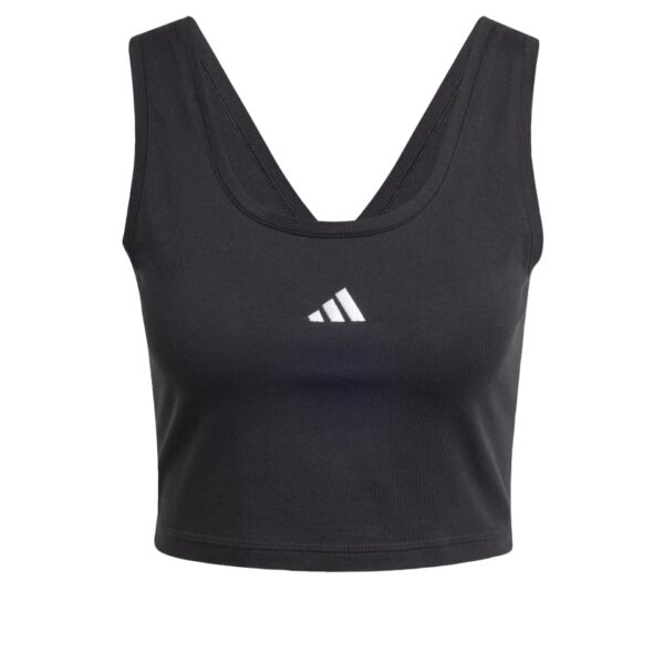 Camiseta sin mangas Adidas Essentials para mujer con logotipo pequeño de algodón estilo de vida-