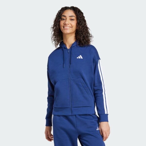 Sudadera con capucha polar cremallera completa  Essentials 3 bandas para mujer-