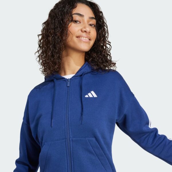 Sudadera con capucha polar cremallera completa  Essentials 3 bandas para mujer-