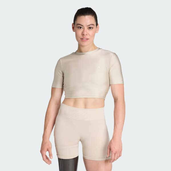 Camiseta Adidas Workout Essentials Shine para mujer-