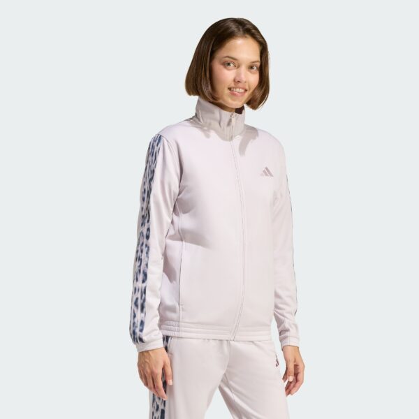 Tricot 3 Rayas Tracktop con Estampado Leopardo-
