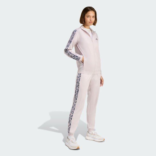 Tricot 3 Rayas Tracktop con Estampado Leopardo-