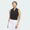 Camisa polo sin mangas lisa Adidas Ultimate365 para mujer-