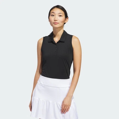Camisa polo sin mangas lisa Adidas Ultimate365 para mujer-