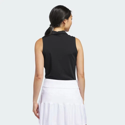 Camisa polo sin mangas lisa Adidas Ultimate365 para mujer-