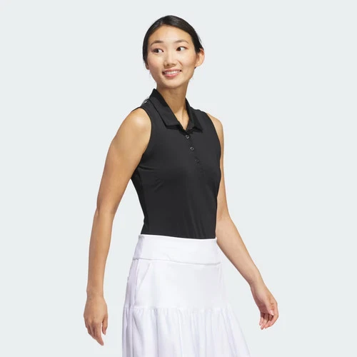 Camisa polo sin mangas lisa Adidas Ultimate365 para mujer-