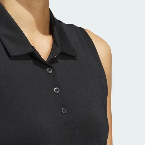 Camisa polo sin mangas lisa Adidas Ultimate365 para mujer-