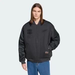 Chaqueta de bombardero reversible del equipo Adidas Originals & All Blacks para hombre-