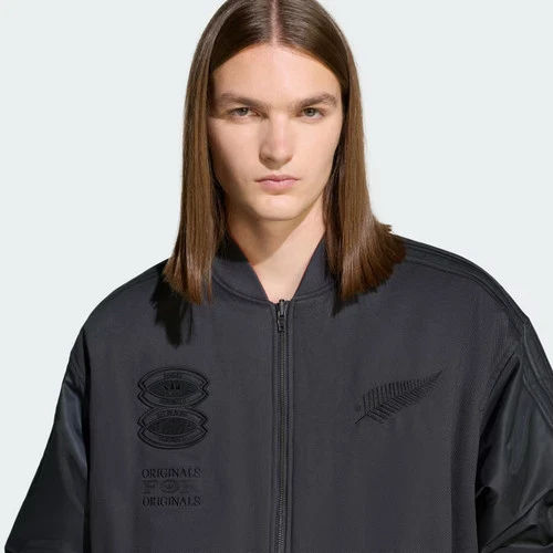 Chaqueta de bombardero reversible del equipo Adidas Originals & All Blacks para hombre-