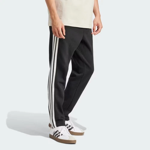 Pantalones de vellón Adidas Essentials 3 bandas dobladillo abierto para hombre-
