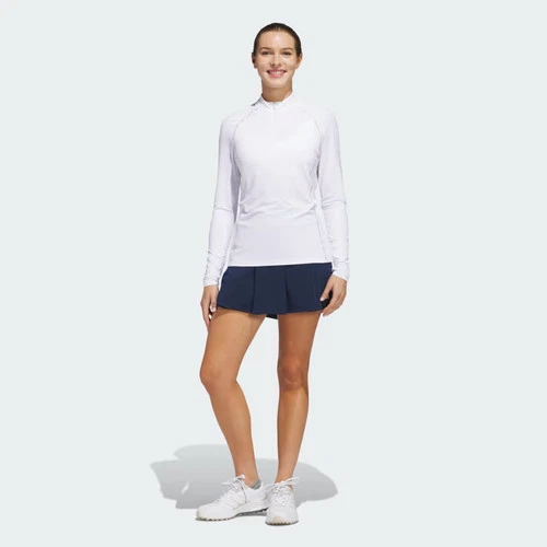 Camisa polo Adidas Ultimate365 para mujer sólida con cremalera de cuarto-