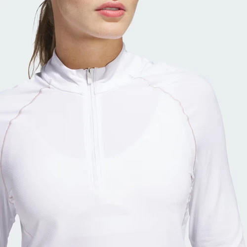 Camisa polo Adidas Ultimate365 para mujer sólida con cremalera de cuarto-