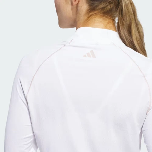 Camisa polo Adidas Ultimate365 para mujer sólida con cremalera de cuarto-