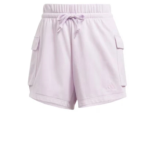 Pantalones cortos cargo de felpa francesa con logotipo pequeño Adidas Essentials para mujer-