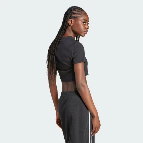 Camiseta acanalada Adidas Essentials para mujer-