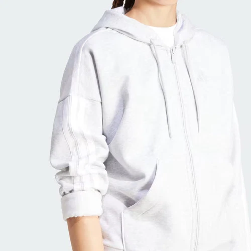 Sudadera con capucha polar cremallera completa  Essentials 3 bandas para mujer-