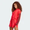 Sudadera con capucha corta de felpa francesa Adidas Essentials de 3 bandas para mujer-