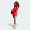 Sudadera con capucha corta de felpa francesa Adidas Essentials de 3 bandas para mujer-