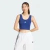 Camiseta sin mangas Adidas Essentials para mujer con logotipo pequeño de algodón estilo de vida-