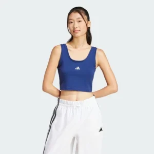 Camiseta sin mangas Adidas Essentials para mujer con logotipo pequeño de algodón estilo de vida-