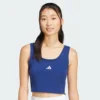Camiseta sin mangas Adidas Essentials para mujer con logotipo pequeño de algodón estilo de vida-