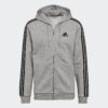 Sudadera con capucha Adidas Essentials polar 3 bandas cremallera completa para hombre-