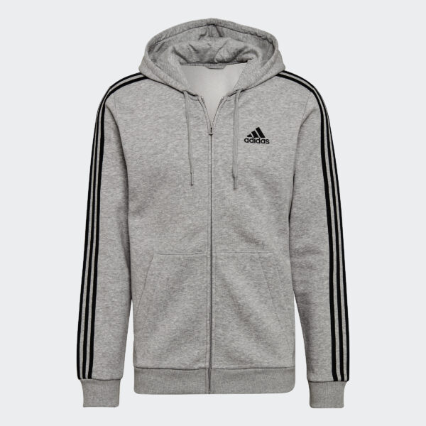 Sudadera con capucha Adidas Essentials polar 3 bandas cremallera completa para hombre-