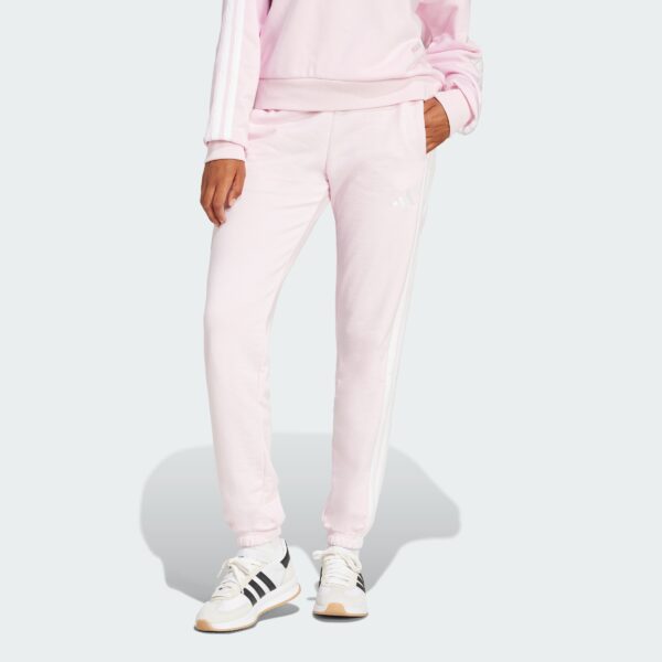 Pantalones con puños de felpa francesa Adidas Essentials de 3 bandas para mujer-