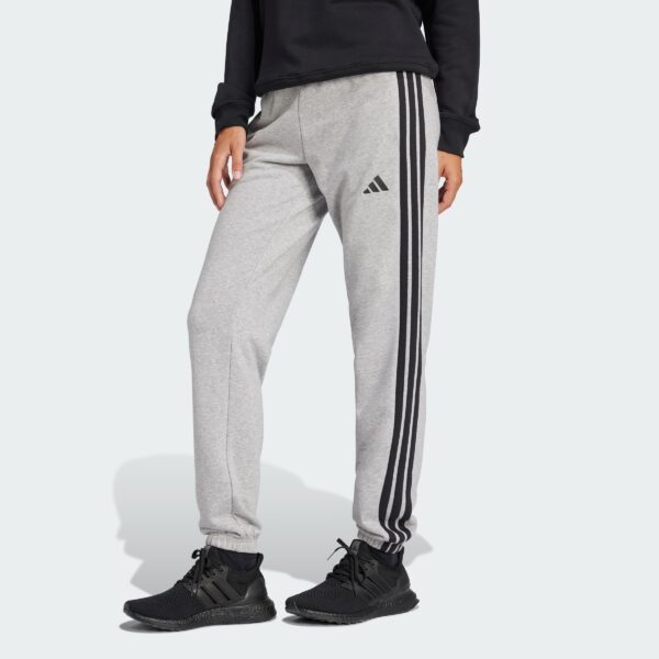 Pantalones con puños de felpa francesa Adidas Essentials de 3 bandas para mujer-