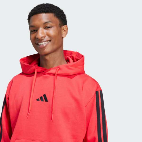 Sudadera con capucha polar Adidas Essentials 3 bandas para hombre-