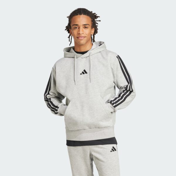 Sudadera con capucha polar Adidas Essentials 3 bandas para hombre-