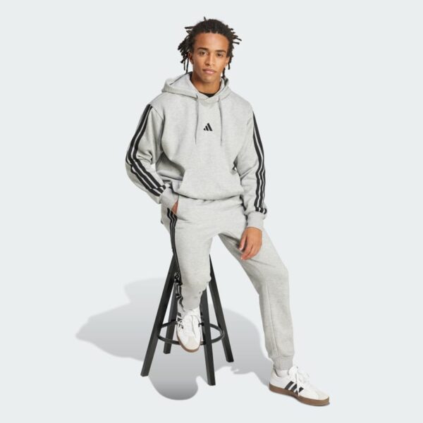 Sudadera con capucha polar Adidas Essentials 3 bandas para hombre-