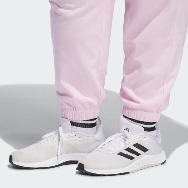 Pantalones con puños de felpa francesa con logotipo pequeño incluido Adidas Essentials para mujer-